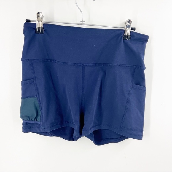 ✅ FREE PEOPLE MOVEMENT BLUE BIKE SHORTS WITH POCKETS SIZE MEDIUM - Picture 1 of 8